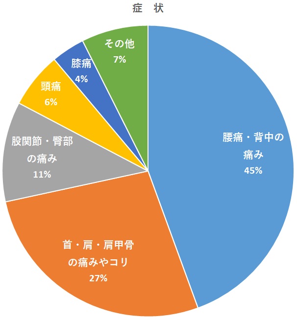 鹿屋市の整体からだ回復院鹿屋の来院症状